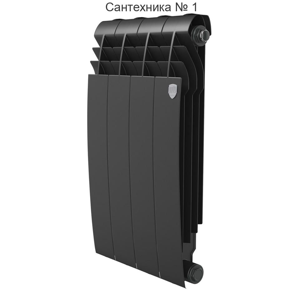 Радиатор биметаллический Royal Thermo BiLiner Noir Sable 500 4 секции, боковое подключение