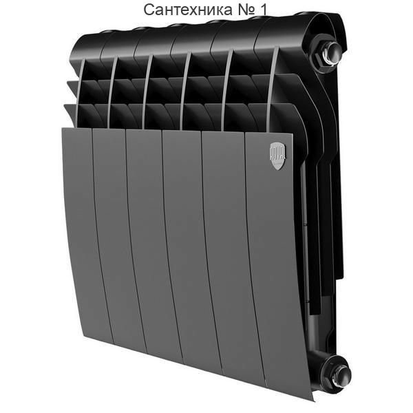 Радиатор биметаллический Royal Thermo BiLiner Noir Sable 350 6 секций, боковое подключение