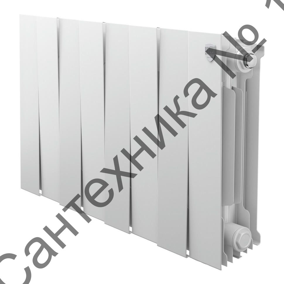 Радиатор биметаллический Royal Thermo PianoForte 300 Bianco Traffico 8 секций, боковое подключение