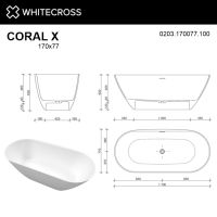 Отдельностоящая ванна из искусственного камня WHITECROSS Coral X 170x77 0203.170077 схема 8