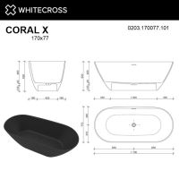 Отдельностоящая ванна из искусственного камня WHITECROSS Coral X 170x77 0203.170077 схема 21