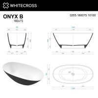 Каменная ванна WHITECROSS Onyx B 160x75 0205.160075 в 6 цветах схема 21