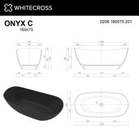 Овальная ванна WHITECROSS Onyx C 160x75 0206.160075 схема 20