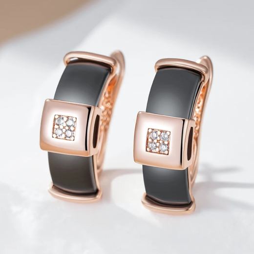 Серьги керамика черные