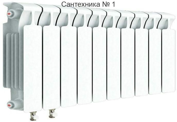 Радиатор биметаллический RIFAR MONOLIT VENTIL 350 10 секций, нижнее левое подключение (белый RAL 9016)