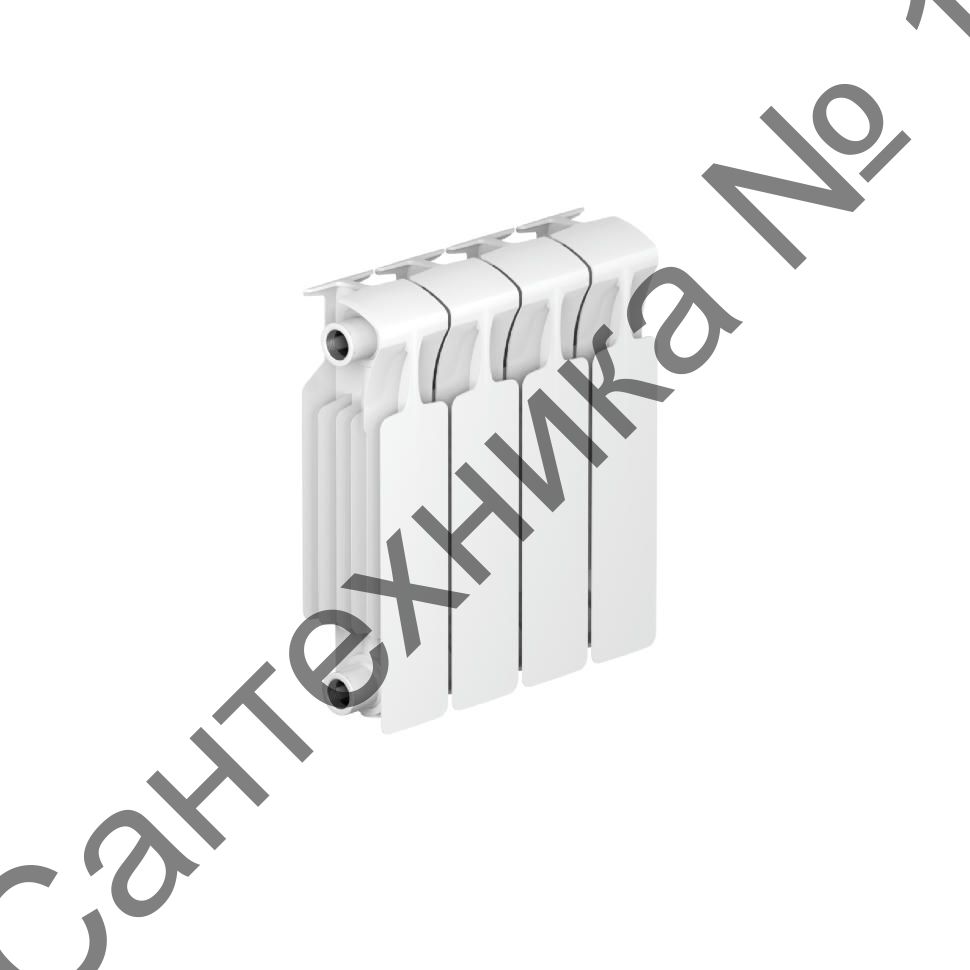 Радиатор биметаллический RIFAR MONOLIT 300 4 секции, боковое подключение (белый RAL 9016)