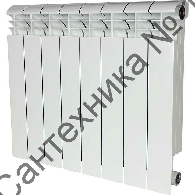 Радиатор биметаллический секционный VEGA 500 BM 8 секций, боковое подключение Ral 9016 STOUT