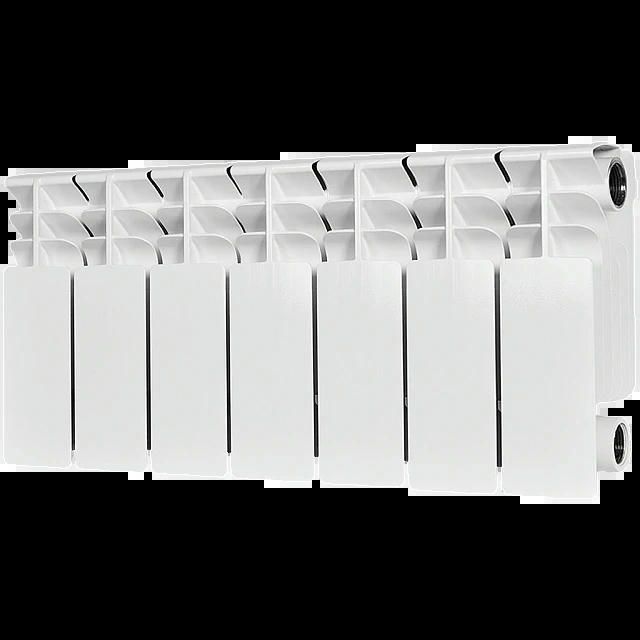 Радиатор биметаллический TITAN 200 6 секций, боковое подключение, белый RAL 9016 STOUT