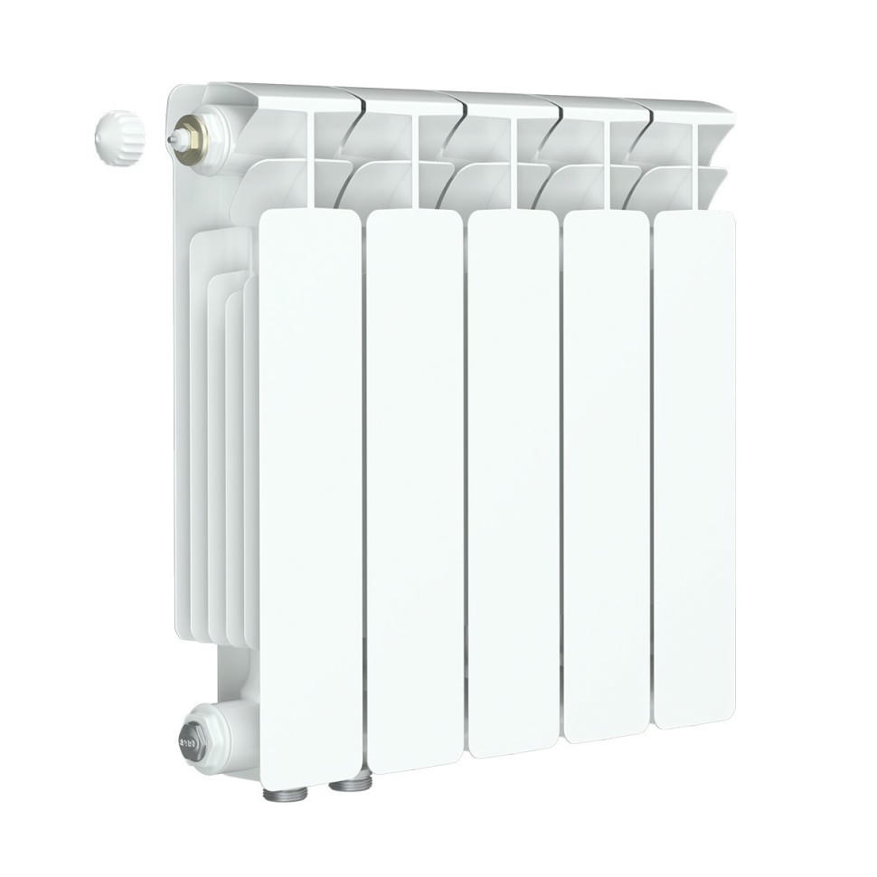 Радиатор биметаллический RIFAR BASE VENTIL 350 5 секций, нижнее левое подключение (белый RAL 9016)
