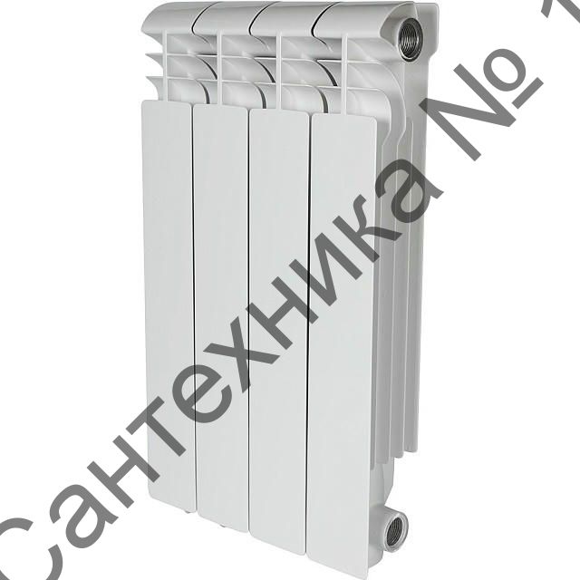 Радиатор алюминиевый секционный VEGA 500 4 секции, боковое подключение Ral 9016 STOUT