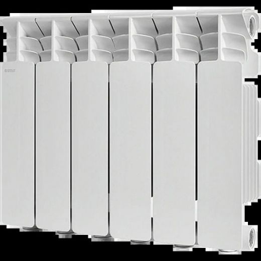 Радиатор алюминиевый GAMMA 350 6 секций, боковое подключение, белый STOUT