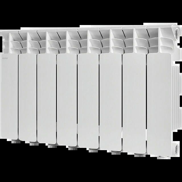 Радиатор алюминиевый GAMMA 350 8 секций, боковое подключение, белый STOUT
