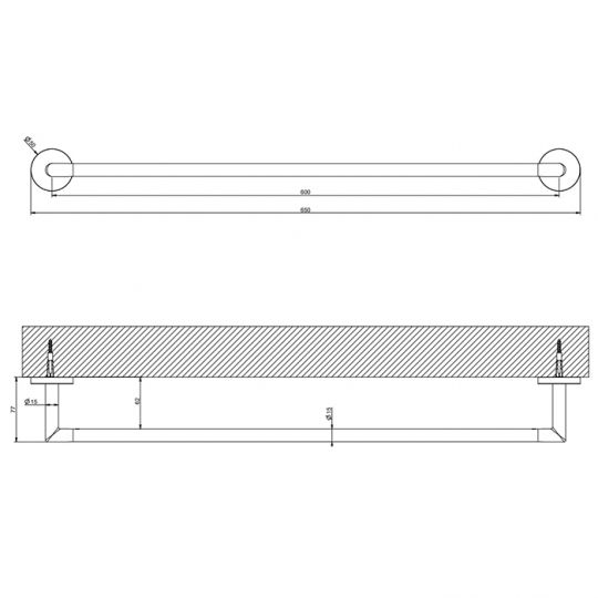 Полотенцедержатель Gessi 60 см 63703 схема 6 Полотенцедержатель Gessi 60 см 63703 схема 6