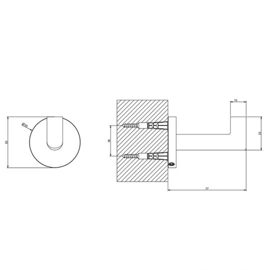 Крючок настенный Gessi Inverso Diamantato  5 см 63621 схема 4