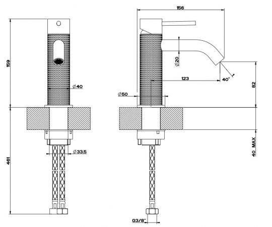 Gessi Cesello смеситель для раковины 54402 схема 6 Gessi Cesello смеситель для раковины 54402 схема 6