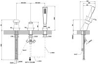 Смеситель Gessi Cono для ванны/душа 45043 схема 3 Смеситель Gessi Cono для ванны/душа 45043 схема 3