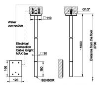 Смеситель для раковины Gessi Rettangolo 20024 потолочный схема 2 Смеситель для раковины Gessi Rettangolo 20024 потолочный схема 2