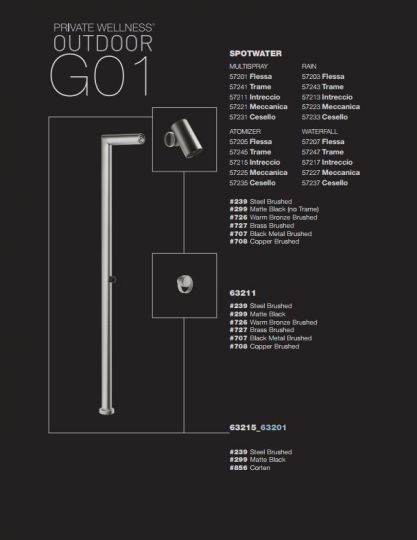 Стойка для уличного душа Gessi 63201 схема 5