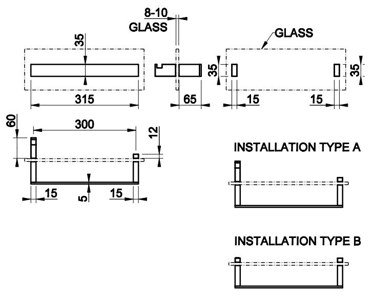 Полотенцедержатель Gessi Rettangolo 20961 31,5х6,5 ФОТО