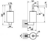 Белый дозатор мыла Gessi Rilievo 59513 схема 2 Белый дозатор мыла Gessi Rilievo 59513 схема 2