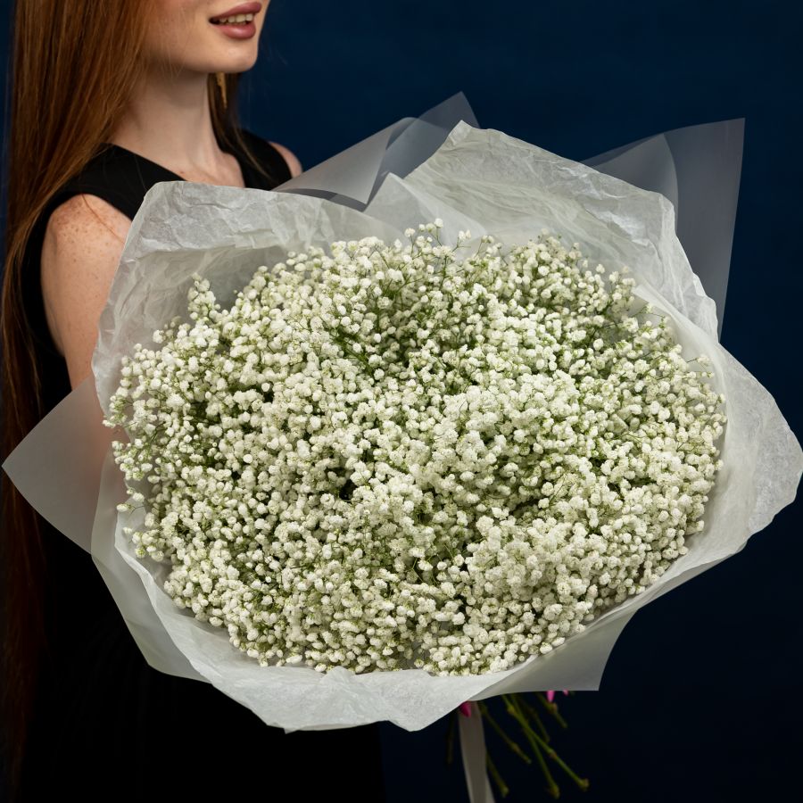 15 белых гипсофил