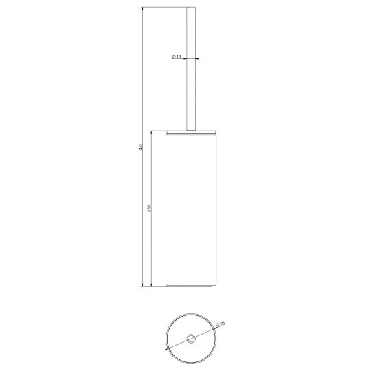 Туалетный ёршик черный Gessi Ingranaggio Accessories 63744 схема 2