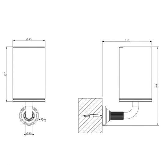 Стакан настенный белый Gessi Venti20 Accessories 65407 схема 2