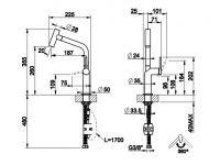 Однорычажный смеситель для кухни Gessi Stelo 60313 схема 2 Однорычажный смеситель для кухни Gessi Stelo 60313 схема 2