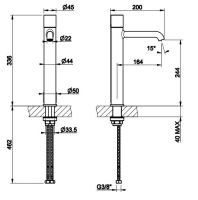 Смеситель для раковины Gessi Habito RIGATO 70504 схема 2 Смеситель для раковины Gessi Habito RIGATO 70504 схема 2