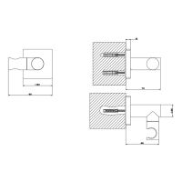 Держатель для душевой лейки Gessi Emporio shower 47360 поворотной конструкции схема 2