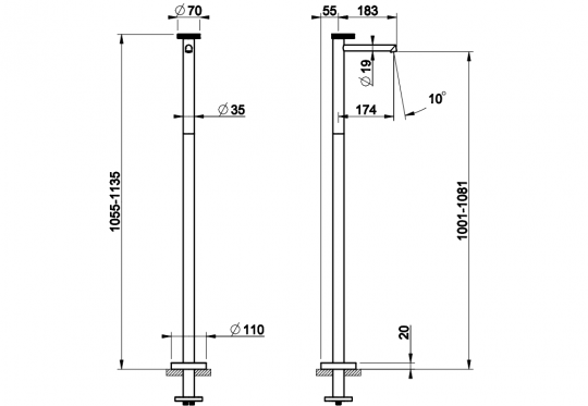 Смеситель напольный для ванны Gessi Anello 63393 схема 14 Смеситель напольный для ванны Gessi Anello 63393 схема 14