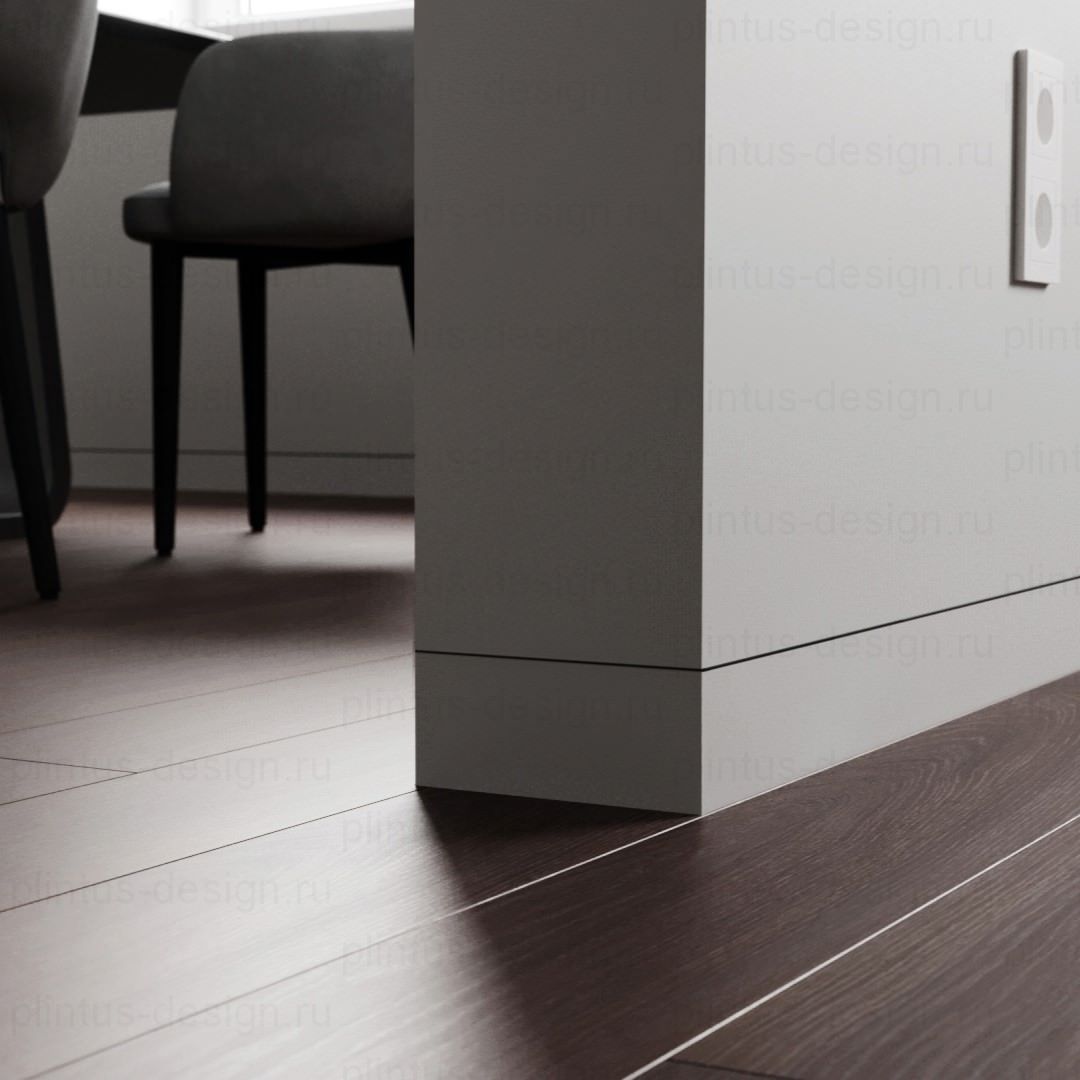 Скрытый плинтус Luxury Wood Decor чёрный муар 60 мм