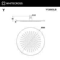 Верхний душ WHITECROSS D=30 см Y1300GLB (брашированное золото) схема 2