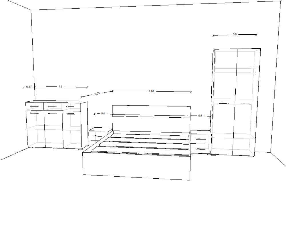 "Вегас ясень" спальный  гарнитур