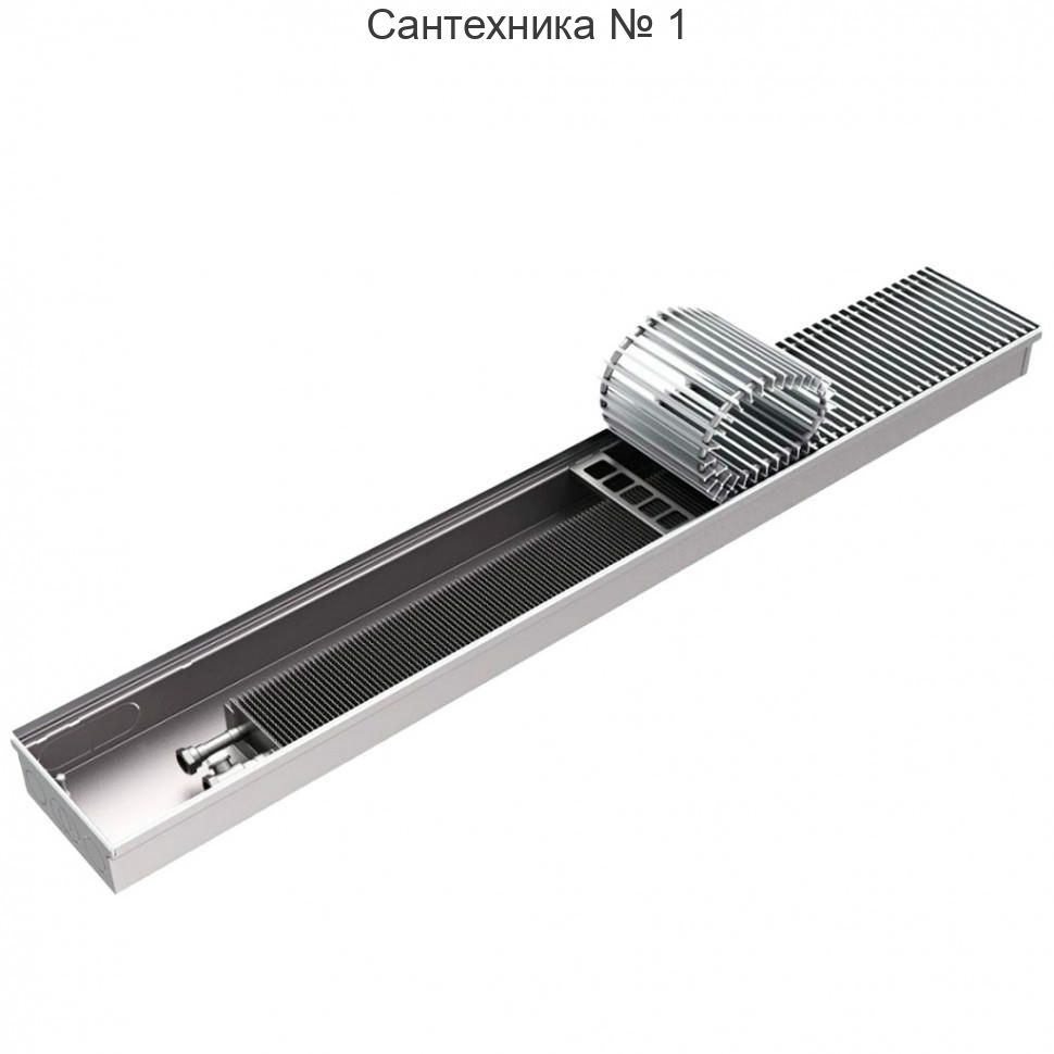 Конвектор внутрипольный с естественной конвекцией RCN 100.200.2400, решётка роликовая ROMMER