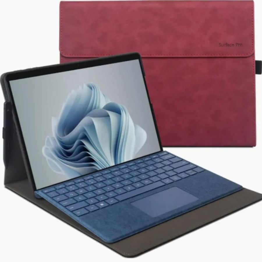 Чехол для Microsoft Surface Pro 9/10/11 Alcantara Red (с отделением под клавиатуру)