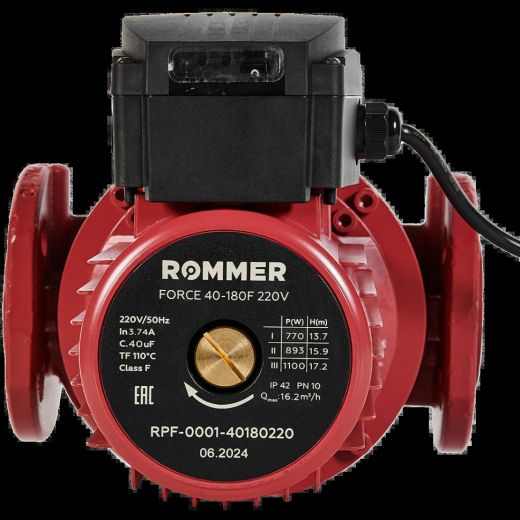 Насос циркуляционный FORCE фланцевый 40-180F 220 V ROMMER