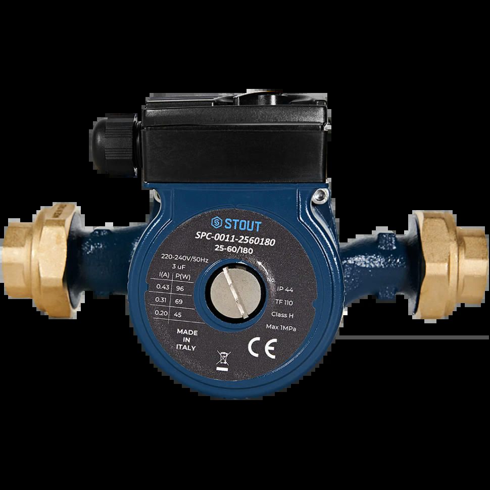 Насос циркуляционный 25-60/180 с гайками STOUT