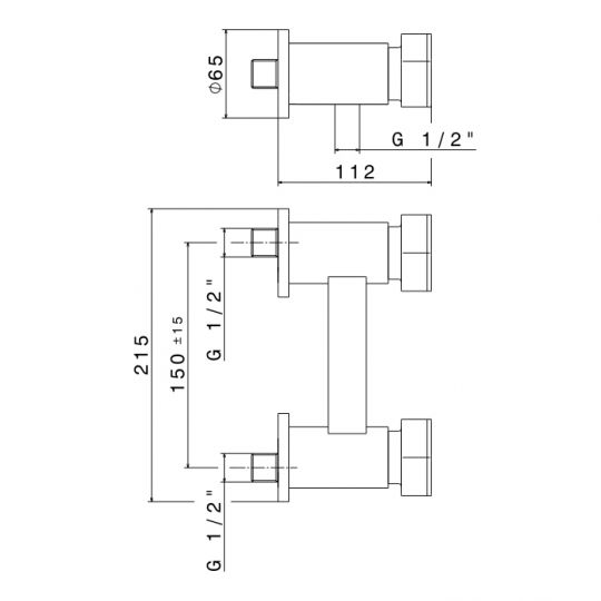 Смеситель настенный Newform ParkLE 69755 для душа схема 3