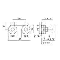 Смеситель для душа настенный Newform ParkLE 69776 на 1 поток схема 3