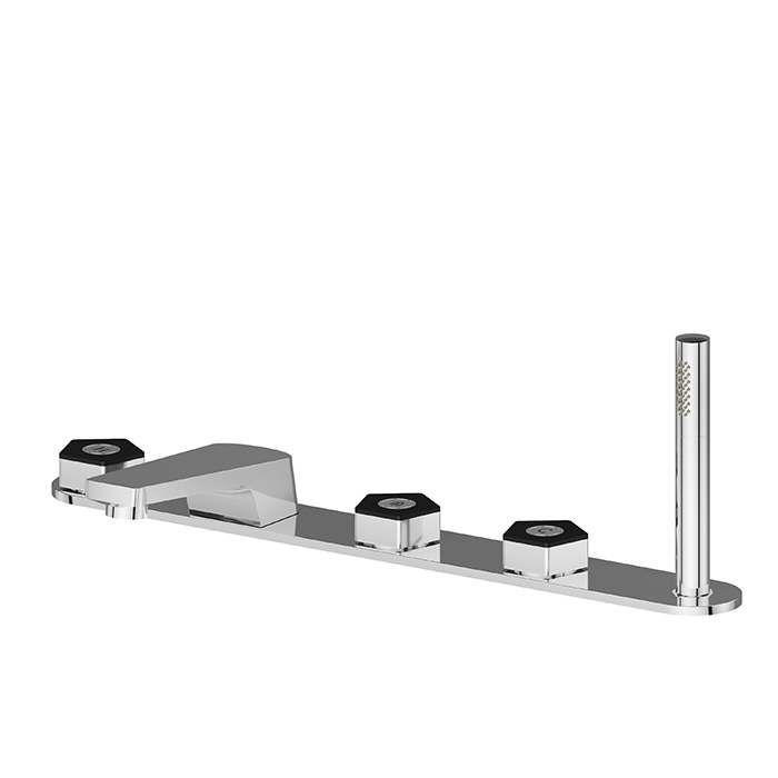 Изображение Смеситель для установки на борт ванны Newform ParkLE 69789C 5 отверстий с ручной лейкой