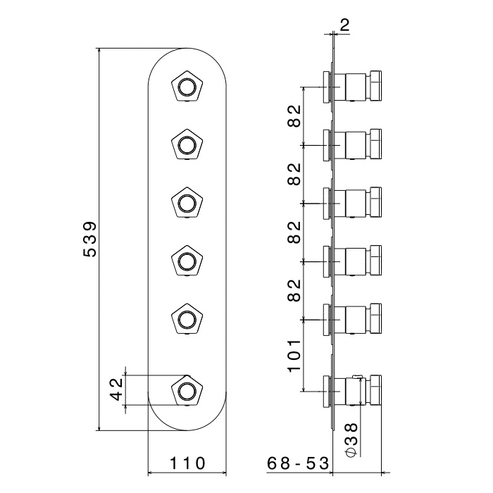 Встраиваемый смеситель для душа Newform ParkLE 69805E термостатический на 5 потоков ФОТО