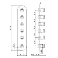 Встраиваемый смеситель для душа Newform ParkLE 69805E термостатический на 5 потоков схема 3