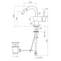 Смеситель для биде Newform Blink 70825 с донным клапаном схема 4