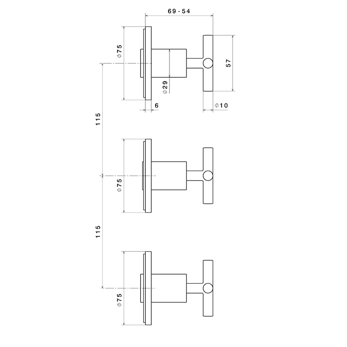 Смеситель для душа Newform Blink 70872E встраиваемый 2 потока внешняя часть ФОТО