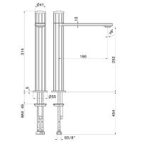 Смеситель для раковины Newform Ionika 72815.59.098 1 отверстие высокий схема 2