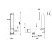 Гидроершик Newform Shut Off с многофункциональной струей 881 схема 13