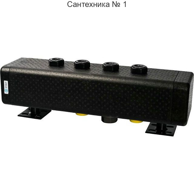 Коллектор распределительный стальной 2 отопительных контура в теплоизоляции DN 32 STOUT