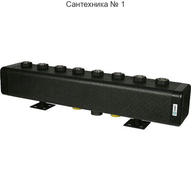 Коллектор распределительный стальной 4 отопительных контура в теплоизоляции DN 32 STOUT