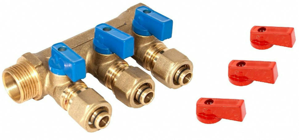 Коллектор с кранами 3 выхода 1"-16ц IS